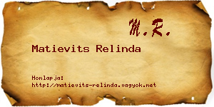 Matievits Relinda névjegykártya